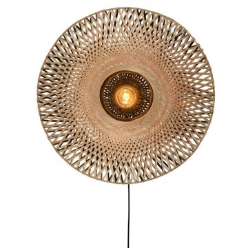Good&Mojo Bamboe LED Wandlamp Kalimantan | 1X E27 Max 60W | Natural/Black