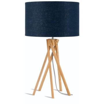 Good&Mojo Bamboe LED Tafellamp Kilimanjaro | 1X E27 Max 40W | Blue Denim