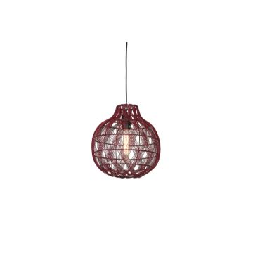 Good&Mojo Bamboe LED Hanglamp Mendoza | 1X E27 Max 60W | Deep Wine Red