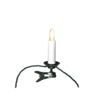 Konstsmide LED Boomkaarssnoer | 16 flakkerende boomkaarsen | 10,5m | Spacing 70cm | 4.5V binnentrafo | Groene kabel | Alleen voor binnengebruik