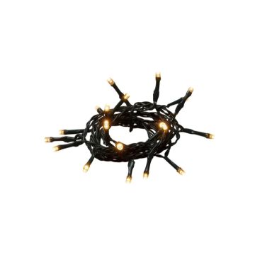 Konstsmide LED Lichtketting | 10 Lichtpunten Extra Warmwit | 1,35m | 15cm spacing | Timer, Groen Snoer, Op Batterij | Binnengebruik