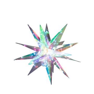 Konstsmide 3D Ster | 100 Lichtpunten Iriserend Soft Multicolor | 45x34cm | USB 1,8m | Alleen voor binnen | Met bedieningsknop