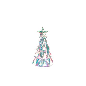Konstsmide 3D LED Kerstboom Diamant | 30 Lichtpunten Multicolor | 30x23cm | Control Button 1.8m USB | Voor Binnen | Niet Dimbaar