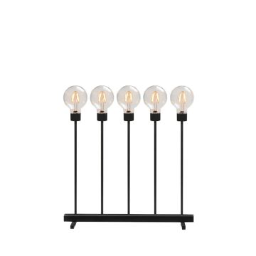 Konstsmide LED Kandelaar Metaal | 3,5W Extra Warmwit 24V | 5 Lichtpunten | Dimbaar | 45x50cm Zwart | Binnengebruik | Uitwisselbare lichtbron