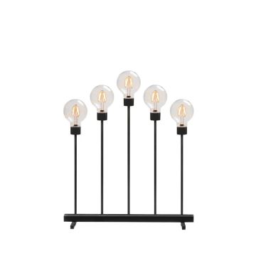 Konstsmide LED Kandelaar | 3,5W Extra Warmwit 24V | 5 Lichtpunten Dimmer | Zwart Metaal 45x54cm | Alleen Binnen | Niet Dimbaar