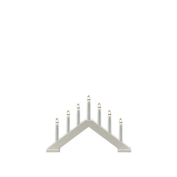 Konstsmide LED Kandelaar | 7 Lichtpunten Warmwit 230V 21W | Matwit, omgekeerde V | On/off schakelaar | Binnengebruik | 40.5x26.5cm | 1.7m snoer