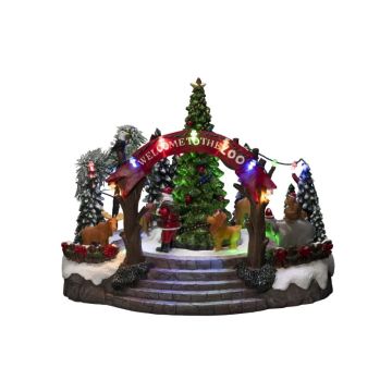 Konstsmide Decoratief Wintertafereel | 19 Lichtpunten Multicolor, Bewegende Delen, Muziek | 4.5V | 28x20cm | Voor Binnen | 1.8m Snoer, 3x AA (excl.)