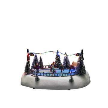 Konstsmide LED Wintertafereel | 12 Lichtpunten Multicolor | 0,72W 1,5V | 26,5x13cm | Animatie & muziek | Binnengebruik | Batterij/USB-C