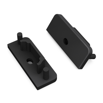 VNL End Cap Met Kabelopening Zwart Surface 14mm (2 Stuks) 