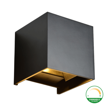 VNL Led Thebe Cube 2X3W Dim To Warm Zwart 2000K-3000K