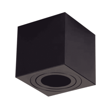 ELP OPBOUWSPOT PLUTO CUBE ZWART GU10 FITTING IP20