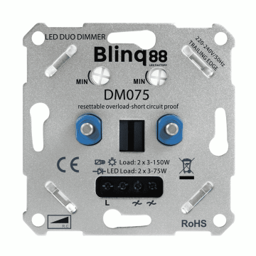 VNL Duo Dimmer 2 X 3-75W Elektronische Zekering 