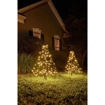 Fairybell Duo LED Buitenkerstboom | 2X 100cm 120 LEDs | Warm Wit | Inclusief Mast