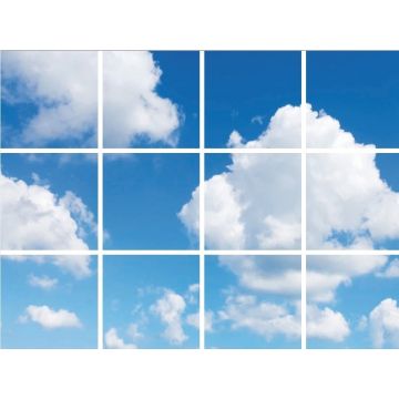 VNL Fotoprint Afbeelding Wolk Verdeeld Over 12 Panelen 595 X 595 mm 