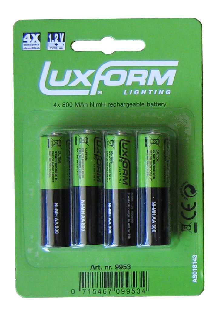 Luxform 4X Solar Batterij | AA Ni-MH 1.2V | Oplaadbaar