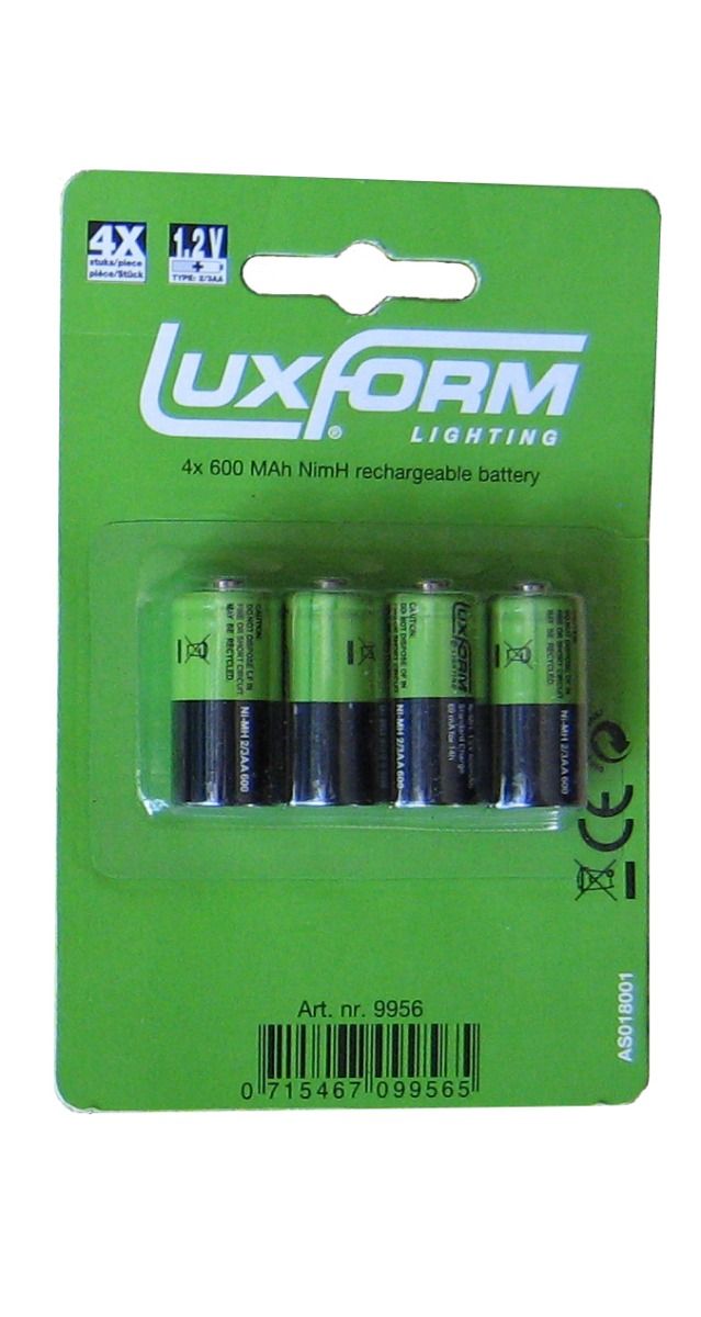 Luxform 4X Solar Batterij | 2/3AA Ni-MH 1.2V | Oplaadbaar