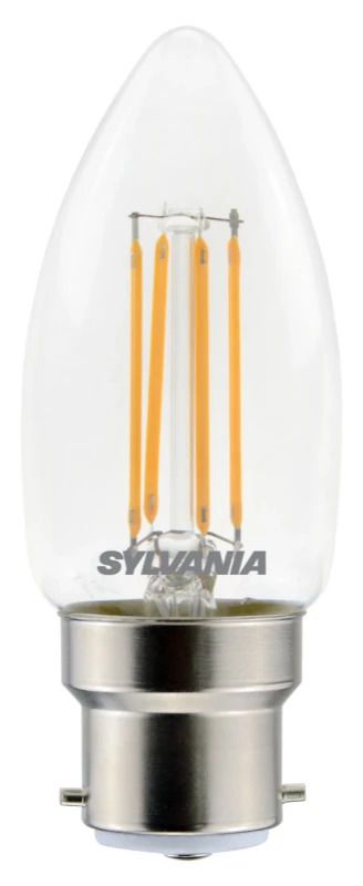 6x Sylvania B22d LED Lamp | 4.5W 2700K 470Lm 220V/240V | 827 | ToLEDo Retro