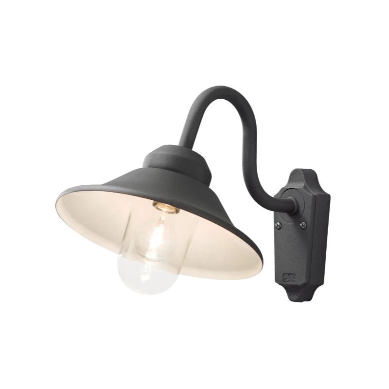 Konstsmide Buiten Wandlamp Vega | Max. 1x 60W E27 | Zwart Aluminium | IP44