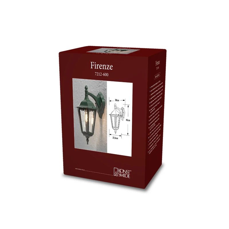 Konstsmide Buiten Wandlamp Firenze | Max. 2x 14W GU10 | Zwart Aluminium | IP44