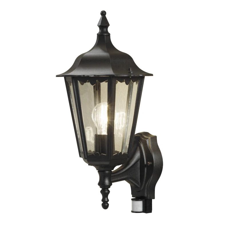 Konstsmide Buiten Wandlamp Firenze | Max. 1x 100W E27 | Zwart | IP54 | Met Bewegingssensor