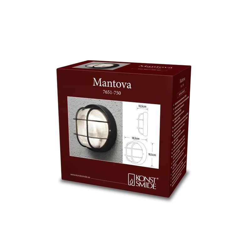 Konstsmide Buiten Wandlamp Mantova | 6W LED | Aluminium | 3000K | IP54