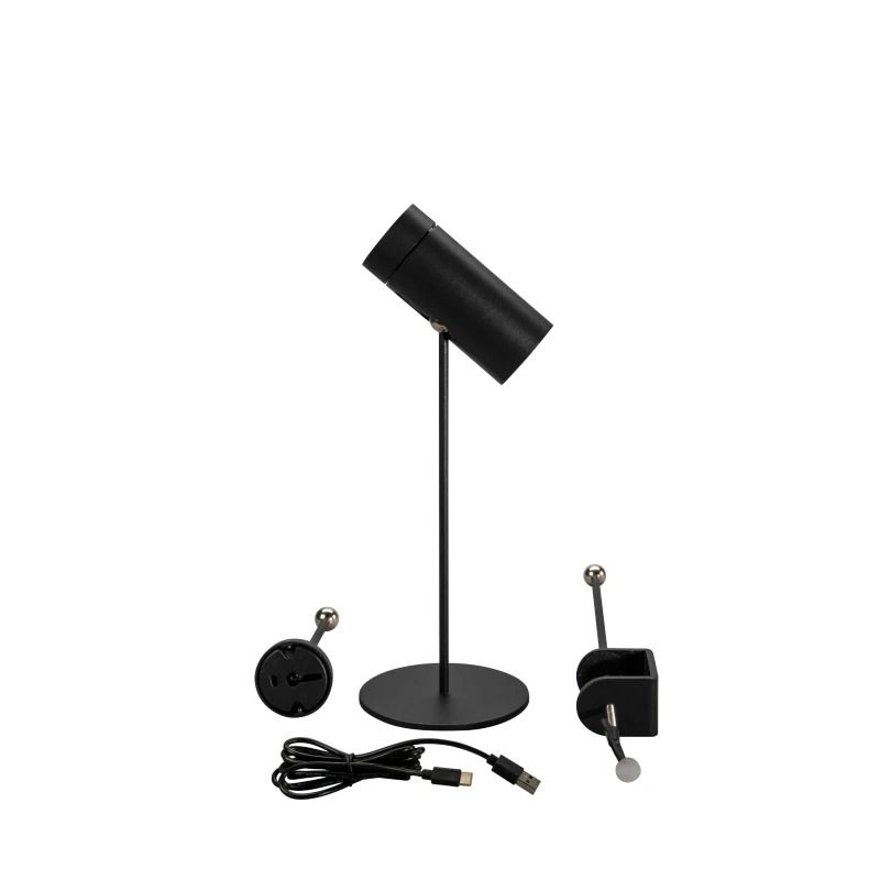 Konstsmide Tuin Tafellamp Multi | 1.8W LED | Zwart Aluminium | 2200K/3000K | IP54 | Dimbaar | USB Oplaadbaar