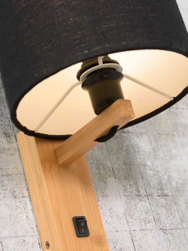 Good&Mojo Bamboe LED Wandlamp Andes | 1X E14 Max 40W | Black