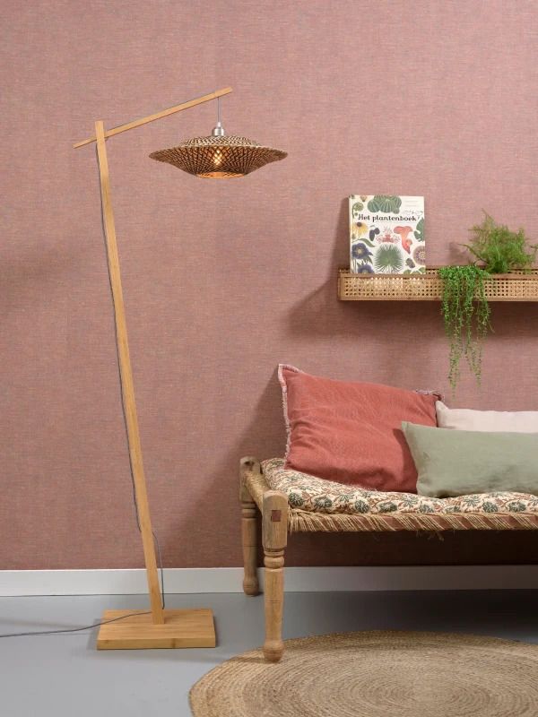 Good&Mojo Bamboe LED Staande Lamp Bali | 1X E27 Max 40W | Natural/Black