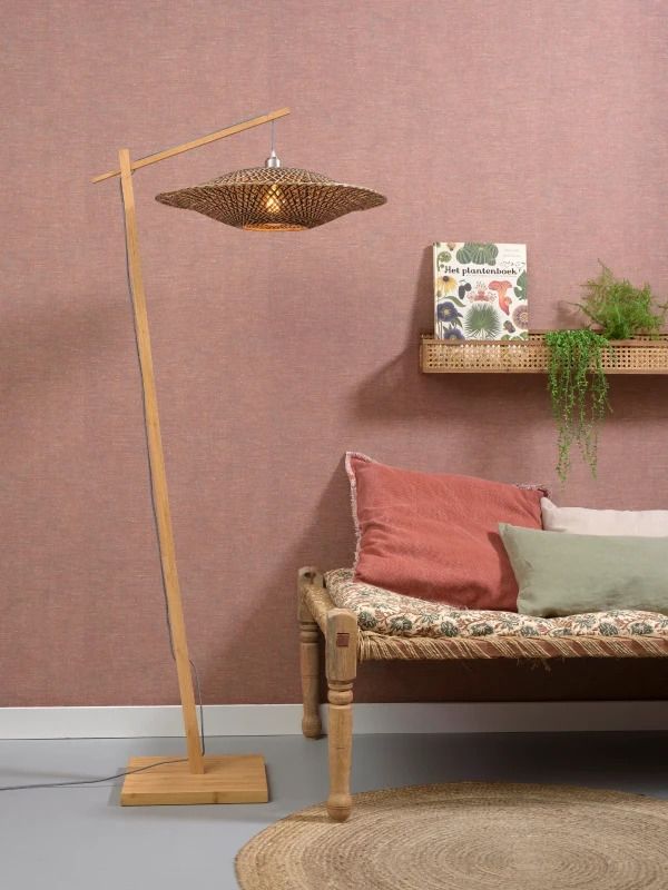 Good&Mojo Bamboe LED Staande Lamp Bali | 1X E27 Max 60W | Natural/Black