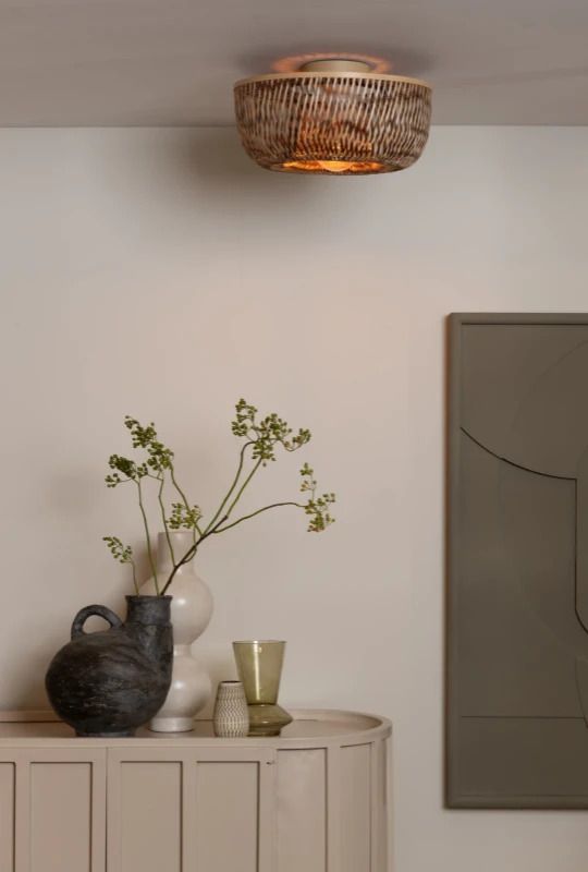 Good&Mojo Bamboe LED Plafondlamp Barbados | 1X E27 Max 60W | Warm Earth Tones