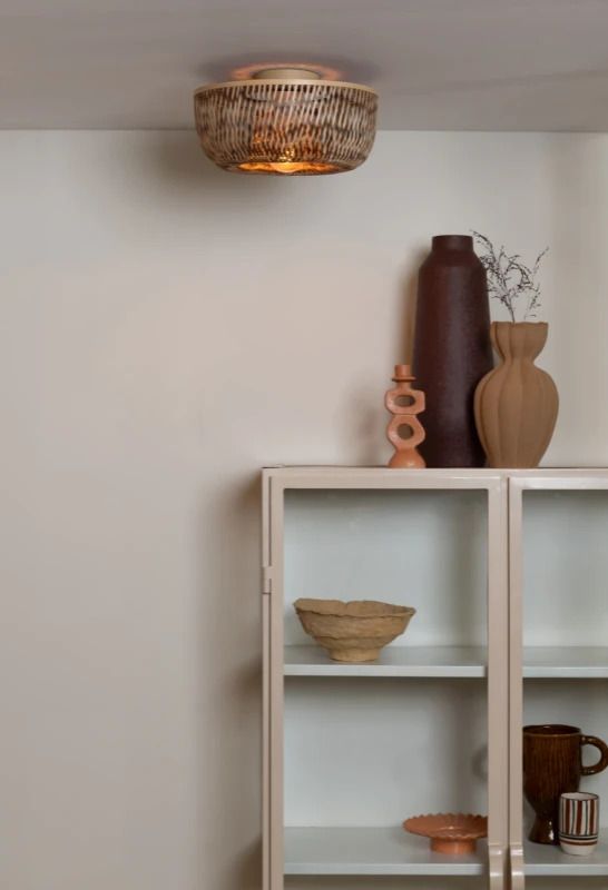 Good&Mojo Bamboe LED Plafondlamp Barbados | 1X E27 Max 60W | Warm Earth Tones