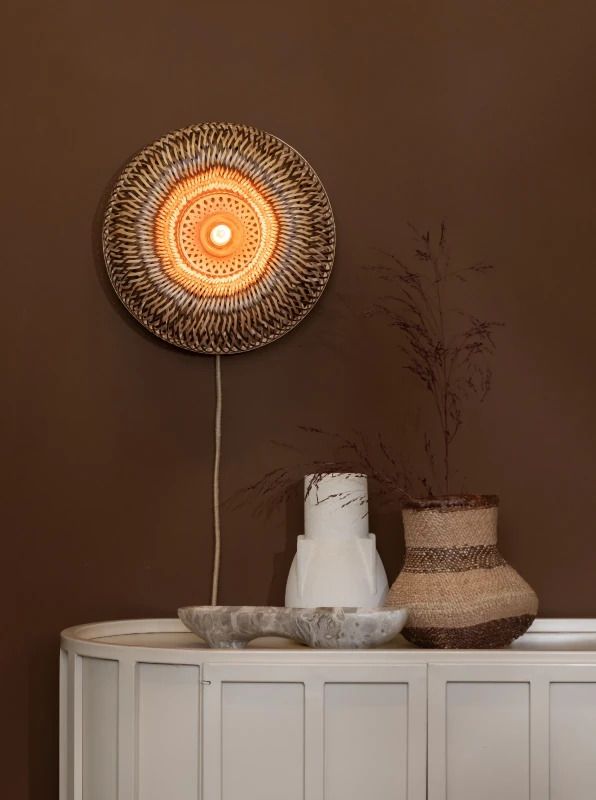 Good&Mojo Bamboe LED Wandlamp Barbados | 1X E27 Max 60W | Warm Earth Tones