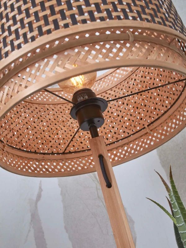 Good&Mojo Bamboe LED Staande Lamp Bhutan | 1X E27 Max 60W | Natural/Black