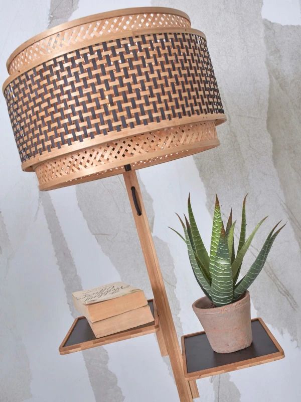 Good&Mojo Bamboe LED Staande Lamp Bhutan | 1X E27 Max 60W | Natural/Black