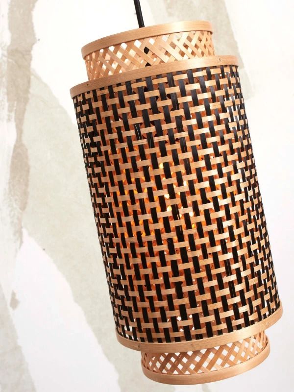 Good&Mojo Bamboe LED Hanglamp Bhutan | 1X E27 Max 60W | Natural/Black