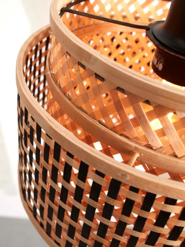 Good&Mojo Bamboe LED Hanglamp Bhutan | 1X E27 Max 60W | Natural/Black