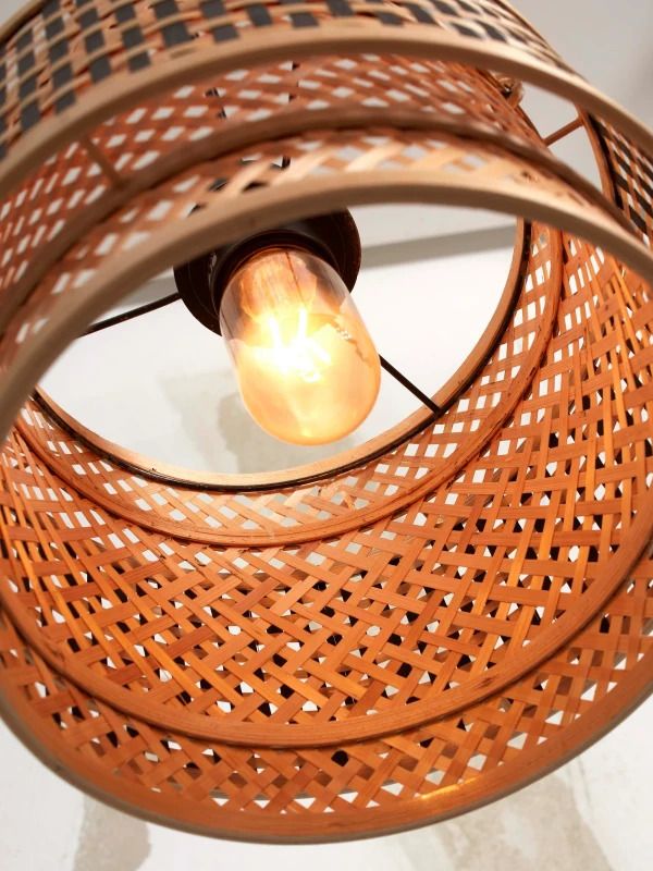 Good&Mojo Bamboe LED Hanglamp Bhutan | 1X E27 Max 60W | Natural/Black