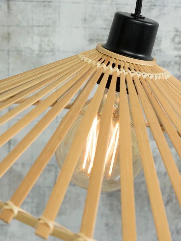 Good&Mojo Bamboe LED Hanglamp Bromo | 1X E27 Max 40W | Natural/Black