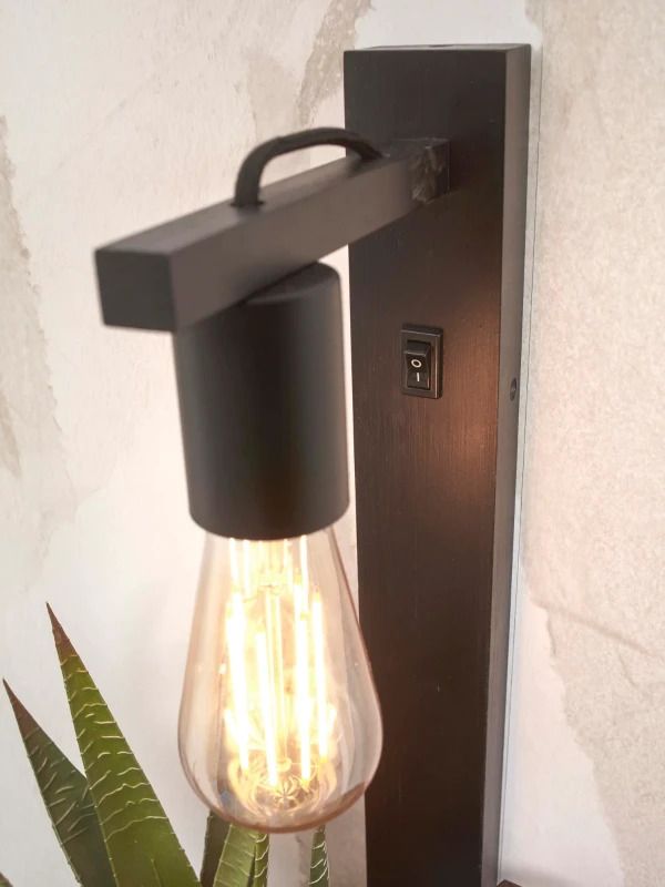 Good&Mojo Bamboe LED Wandlamp Flores | 1X E27 Max 40W | Black