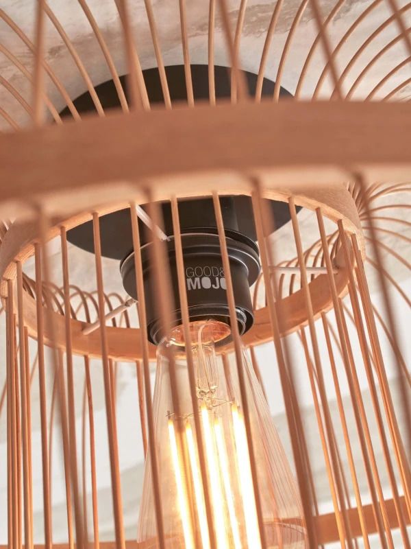 Good&Mojo Bamboe LED Plafondlamp Hokkaido | 1X E27 Max 60W | Natural