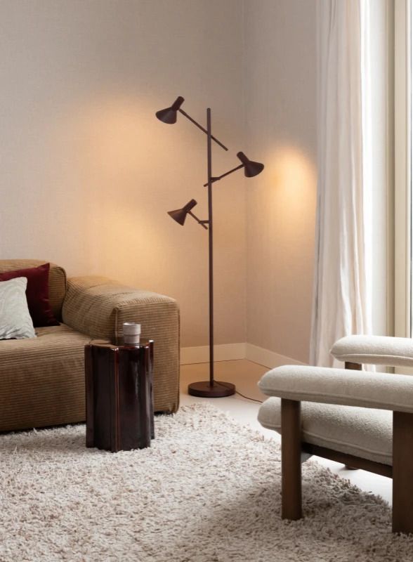 it's about RoMi LED Staande Lamp Izmir | 3X E27 Max 60W | Burgundy