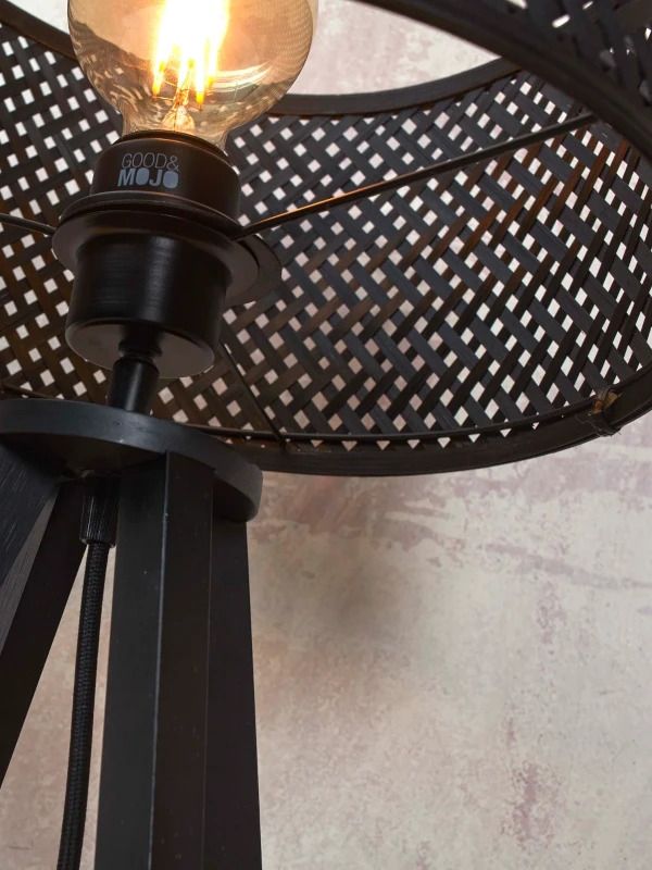 Good&Mojo Bamboe LED Staande Lamp Java | 1X E27 Max 60W | Black