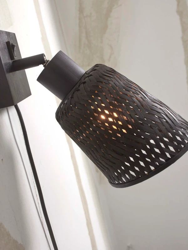 Good&Mojo Bamboe LED Wandlamp Java | 1X E27 Max 60W | Black