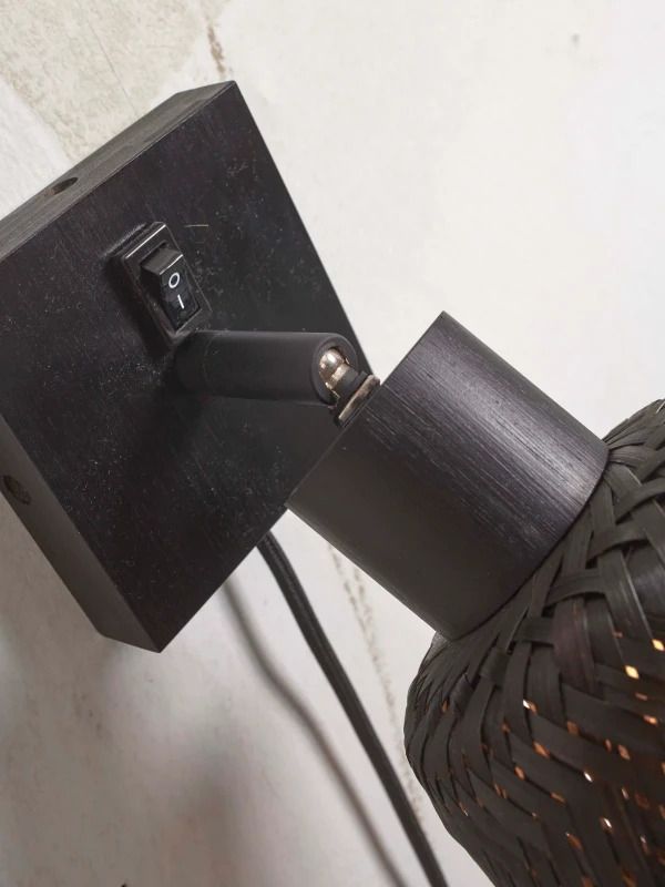 Good&Mojo Bamboe LED Wandlamp Java | 1X E27 Max 60W | Black