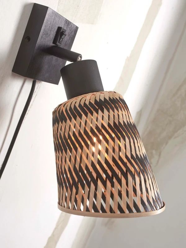 Good&Mojo Bamboe LED Wandlamp Java | 1X E27 Max 60W | Natural/Black