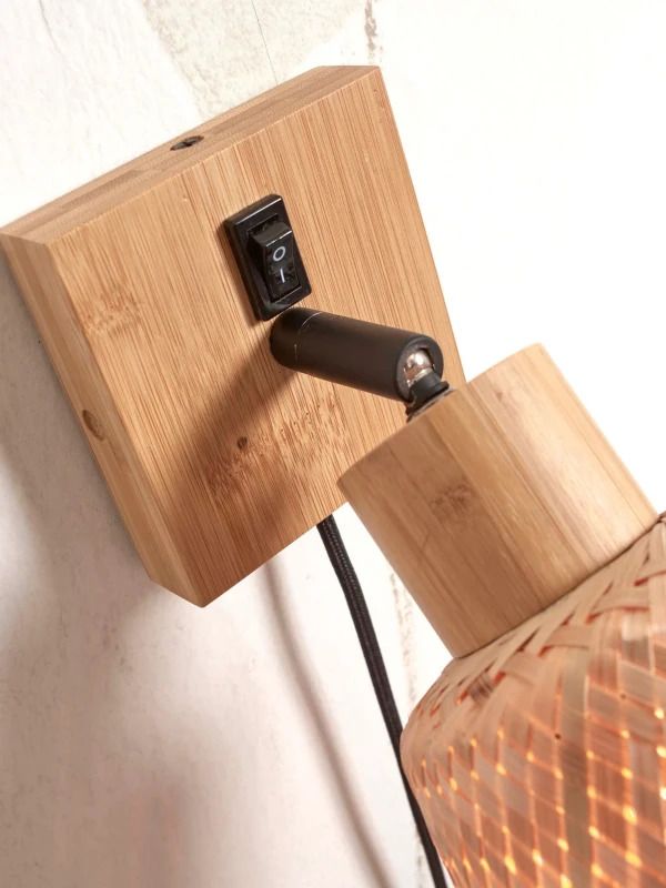 Good&Mojo Bamboe LED Wandlamp Java | 1X E27 Max 60W | Natural