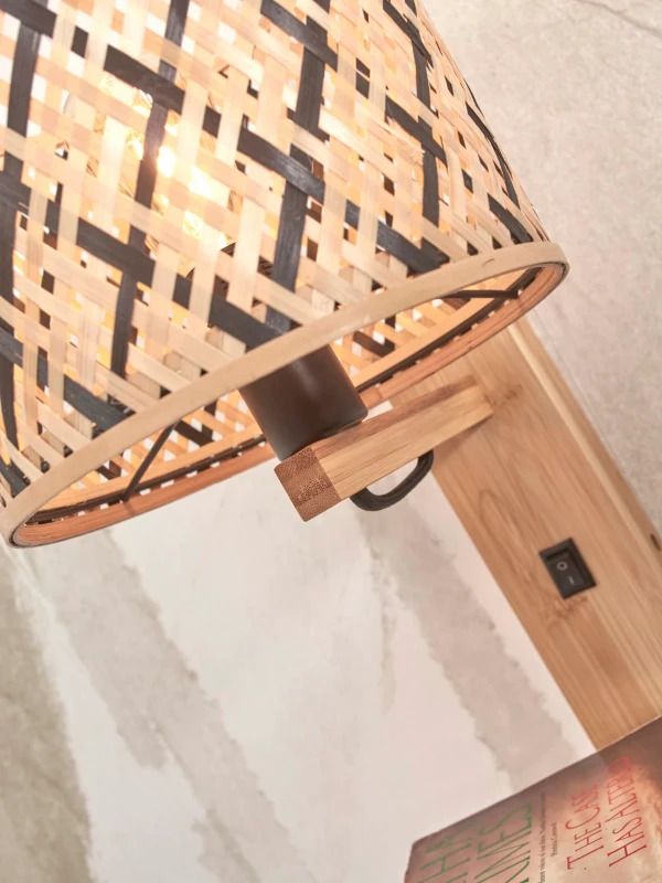 Good&Mojo Bamboe LED Wandlamp Java | 1X E14 Max 60W | Natural/Black