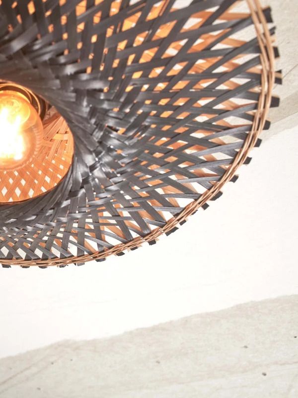 Good&Mojo Bamboe LED Plafondlamp Kalimantan | 1X E27 Max 60W | Black/Natural