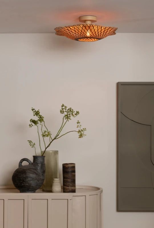 Good&Mojo Bamboe LED Plafondlamp Madura | 1X E27 Max 60W | Warm Earth Tones