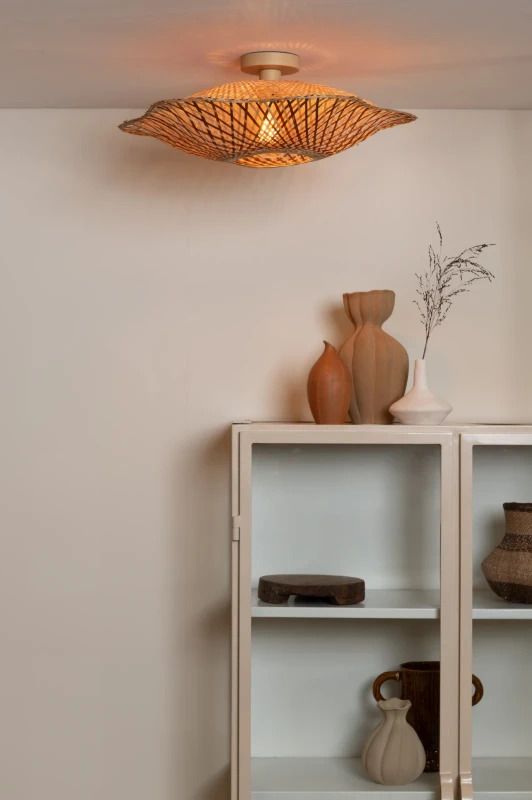 Good&Mojo Bamboe LED Plafondlamp Madura | 1X E27 Max 60W | Warm Earth Tones